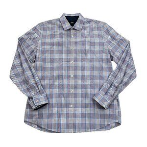 Boss Hugo Boss Purple Blue Regular Fit Button Down Lorenzo Shirt